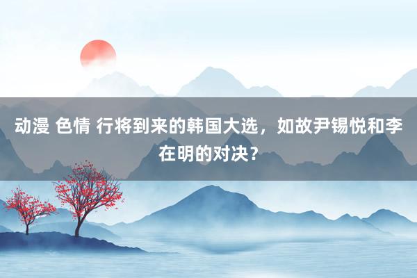 动漫 色情 行将到来的韩国大选，如故尹锡悦和李在明的对决？