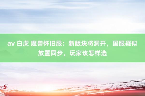 av 白虎 魔兽怀旧服：新版块将洞开，国服疑似放置同步，玩家该怎样选