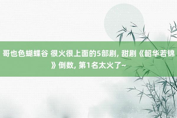 哥也色蝴蝶谷 很火很上面的5部剧, 甜剧《韶华若锦》倒数, 第1名太火了~
