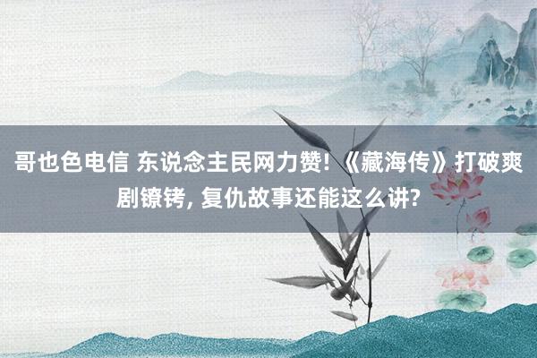 哥也色电信 东说念主民网力赞! 《藏海传》打破爽剧镣铐, 复仇故事还能这么讲?
