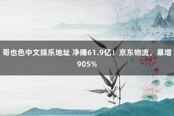 哥也色中文娱乐地址 净赚61.9亿！京东物流，暴增905%